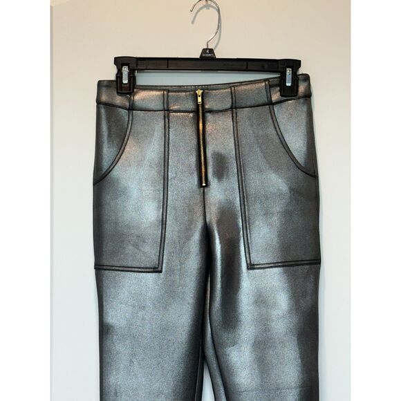 Cynthia Rowley Silver Flare Scuba Pants Size 2 - Picture 3 of 6